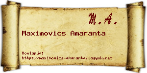 Maximovics Amaranta névjegykártya